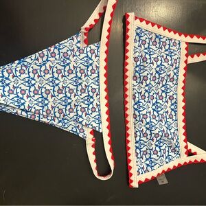 Blue and Red Patterned Bikini Top